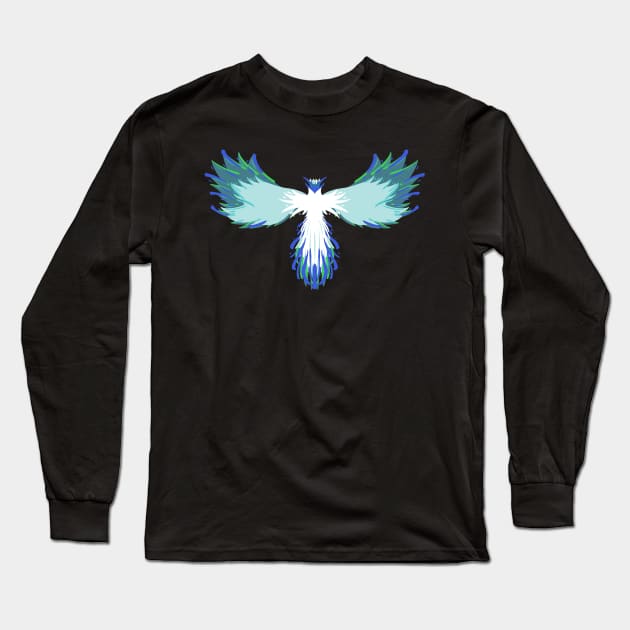 Blue Multicolour Phoenix Long Sleeve T-Shirt by Phoenix Custome